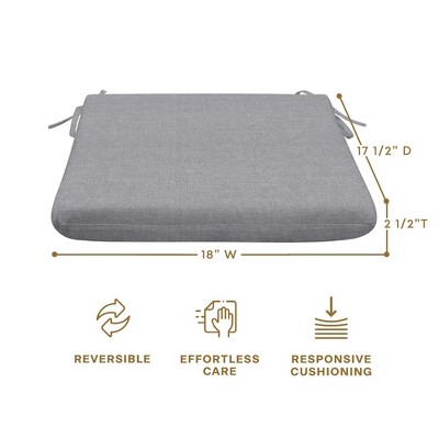 Platinum Grey Textured Solid Outdoor Dining Seat Cushions (2-Pack)
