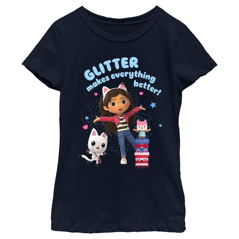 Girl's DreamWorks: Gabby's Dollhouse Glitter Makes Everything Better Group T-Shirt, 1 of 5