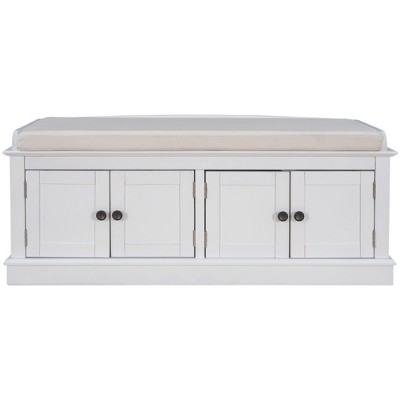 NicBex Modern 42.7" Storage Bench with 4 Doors and Adjustable Shelves for Entryway and Living Room