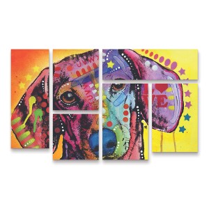 Trademark Fine Art -Dean Russo 'Tilt Dachshund Love' Canvas Art - 1 of 3