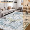 Coucheta Large Washable Area Rug, Stain-Resistant Indoor Soft Carpet with Floral Design for Bedroom, Living Room - 2 of 4