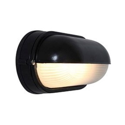 Nauticus Black Frosted Glass Outdoor Wall Light