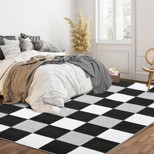 Modern Washable Area Rugs Living Room Bedroom Soft Low Pile Non-Slip Geometric Rug - 1 of 4