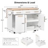 LOVSON 59.3''kitchen island with storage, featuring 2 pull-out cabinets, bin storage and power sockets, suitable for kitchens ,dining rooms, white - 3 of 4