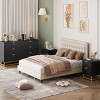 Nasitip 6 Drawer Dresser, 53.5" Modern Chest with Golden Metal Handles & Legs, Wide Dresser for Bedroom, Closet, Entryway – Black/Gray - 3 of 4