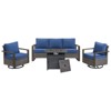 Buenhomino 4 Piece Outdoor Patio Furniture Set with Propane Fire Pit Table, Wicker Patio Conversation Set with 2 Swivel Rocker Chairs - 2 of 4