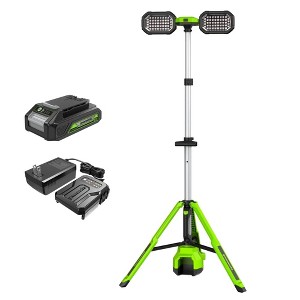 Greenworks POWERALL 24V Cordless 3000 Lumens Collapsible Light Kit with 2.0Ah Battery and Charger - 1 of 3