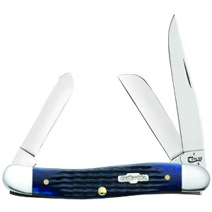 Case XX Rogers Corn Cob Jig Blue Bone Medium Stockman Pocket Knife with Spey Blade - 1 of 4