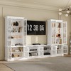 Famapy White Large Entertainment Center TV Stand with Glass - Door Cabinets - 3 of 4