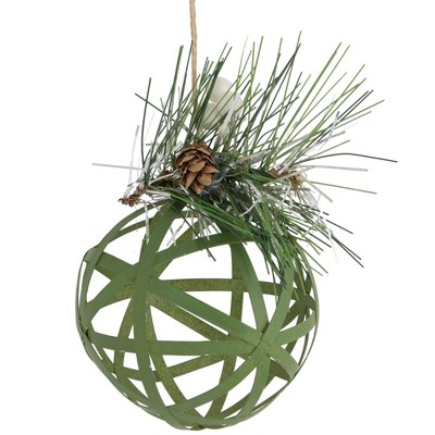 Northlight 6 Green Felt Pine Cone with Berries Christmas Ornament