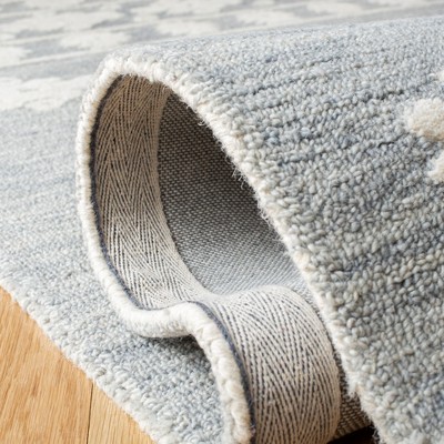 Ivory and Light Grey Handmade Wool Tufted 6' x 9' Area Rug