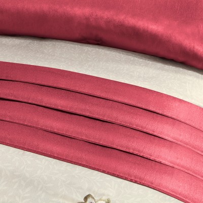 California King Red and Taupe 7-Piece Embroidered Comforter Set