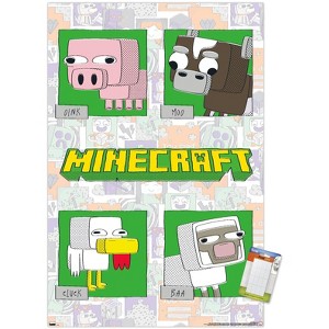 Trends International Minecraft - Simple Comic Animal Grid Unframed Wall Poster Prints - 1 of 4