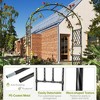 Metal Garden Arbor Arch Trellis 86.6"x47", Outdoor Wedding & Garden Arch Frame for Climbing Plants, Patio, Lawn, Backyard, Black - 2 of 4