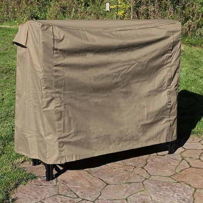 Khaki Heavy-Duty Polyester 5-Foot Firewood Log Rack Cover