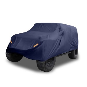 Unique Bargains SUV Car Cover Fit for Jeep Wrangler JK JL 2 Door 2007-2021 Waterproof Sun Rain Dust Wind Snow Protection 210D Oxford - 1 of 3