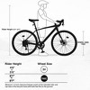 RISOKEYS 700C Road Bicycle Whee Drop Bar 7 Speed Road Bike,Light Weight Aluminium Alloy Frame Dual Disc Brake Hybrid Road Bicycle for Adult - 3 of 4