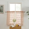 HLC.ME Jolene Floral Rod Pocket Lace Semi Sheer Voile Short Cafe Tiers - Set of 2 - 3 of 4