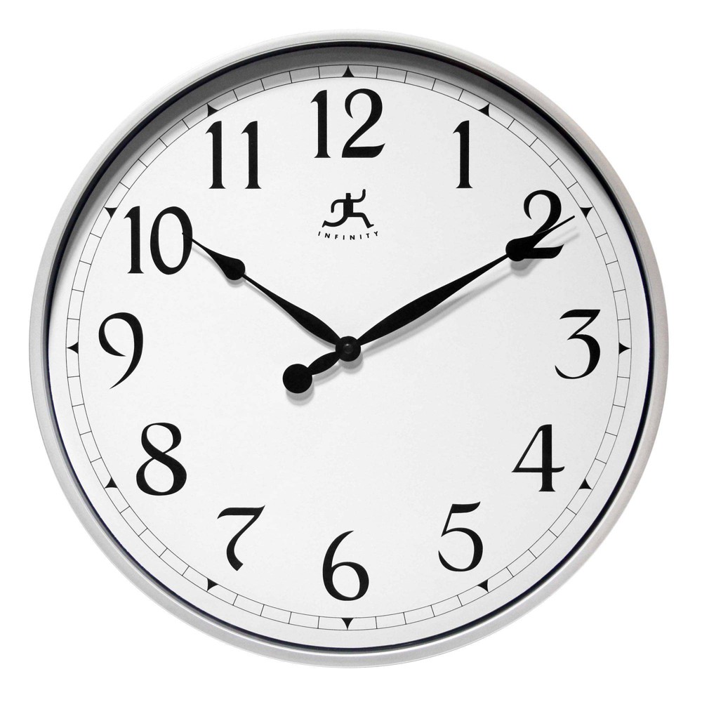 Photos - Wall Clock 18" Silent Movement  Silver - Infinity Instruments