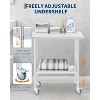 Stainless Steel Workbench with Adjustable Shelves and Universal Wheels, Commercial Kitchen Prep Table, Heavy-Duty Workbench for Restaurants, Outdoors - 4 of 4