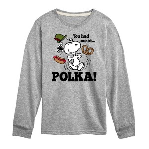 Boys' - Peanuts - You Had Me At Polka Long Sleeve Graphic T-Shirt - 1 of 4