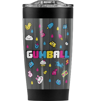 Amazing World Of Gumball Fun Drops Steel Tumbler 20oz Coffee Travel Mug