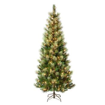 National Tree Company First Traditions Pre-Lit Charleston Pine Hinged Artificial Christmas Tree Clear Lights