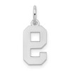 Black Bow Jewelry 14k White Gold, Jersey Collection, Small Number 9 Pendant - 3 of 4