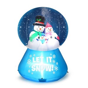 Karl Home 5.9 FT Lighted Christmas Inflatable Snow Globe with Snowman Family Outdoor Decoration - 1 of 4