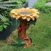 LuxenHome 22.63" H Yellow Sunflower Resin Birdbath - 3 of 4