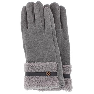 CTM Women's Teddy Synthetic Fleece Touchscreen Winter Gloves - 1 of 3
