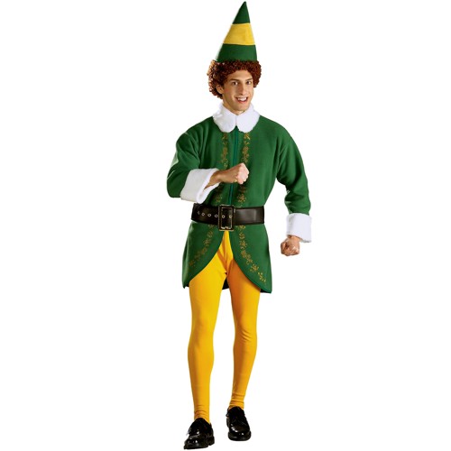 Halloween Men's Buddy Elf Costume XL, Size: XL, Gold/Green/Yellow