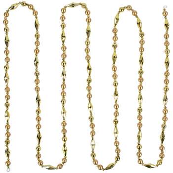Christmas Tree Garland Gold Stars & Beads Plastic Beaded 2 Strands 120”  Each PB?