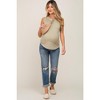 PinkBlush Blue Distressed Knee Rolled Hem Maternity Straight Leg Jeans - 3 of 4