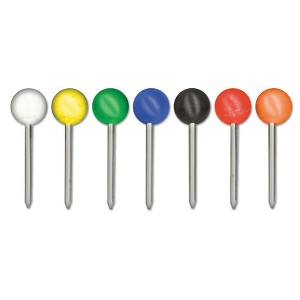 Advantus Map Tacks, Plastic, Assorted, 0.38", 100/Box - 1 of 3