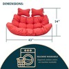 LeisureMod Modern Upholstered 2 Person Hanging Egg Swing Cushion with Headrest Large Breathable Folding Cushion - 4 of 4