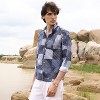 Campus Sutra Men Men's Navy Blue Abstract Block Shirt - 3 of 4