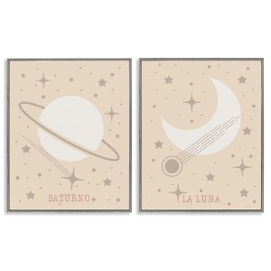 Stupell Industries Minimal Saturn & Moon 2pc Framed Giclee Art Set - 1 of 4