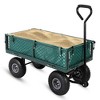 Heavy Duty 500LB Steel Garden Cart with 10 in Pneumatic Tires, 2-In-1 180° Adjustable Handle,  Removable Side Panels for Yard Work - 2 of 4