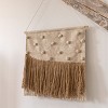 Hand Woven with Poms and Fringe Wall Art Cotton & Wood Dowel by Foreside Home & Garden - 2 of 4