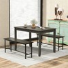 Tangkula 48" Wooden Dining Table for 4 People w/ Rubber Wood Legs Rectangular Table - 4 of 4