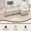 HYLEORY 105.9 in. Chenille Fabric 4-Seat Pillow Top Arm L-Shaped Secitonal Sofa with Ottoman - 2 of 4