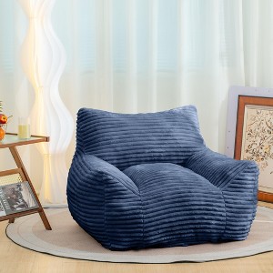 Lyngins Corduroy Bean Bag Chairs for Kids and Adults,Comfy Lazy Chairs with Armrests and High-Resilience Shredded Foam for Living Room - 1 of 4