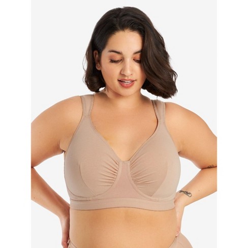 Leading Lady The Evie - All-day Cotton Comfort Bra In Sand, Size