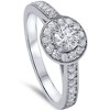 Pompeii3 3/4ct Halo Diamond Engagement Ring 14K White Gold - 4 of 4