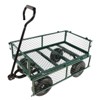 VisioGear Portable Garden Wagons with Double Fence, Portable Carts with Handle, Green, 40.55"*19.7"*39.37" - 2 of 4