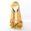 Unique Bargains Women's Curly Wigs 30" Yellow with Wig Cap - 2 of 4