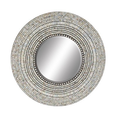 32"x 32" Large Round Coastal Shell Wall Mirror - Olivia & May