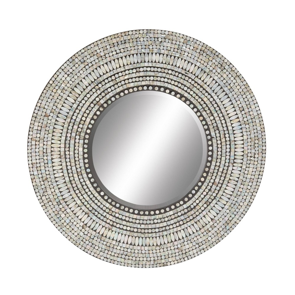 Photos - Wall Mirror Wood Handmade Mosaic  Silver - Olivia & May Multi-Color