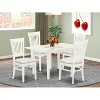 5-Piece Linen White Finish Solid Wood Top - Rectangular Dining Room Set  Seats-4 - 2 of 4